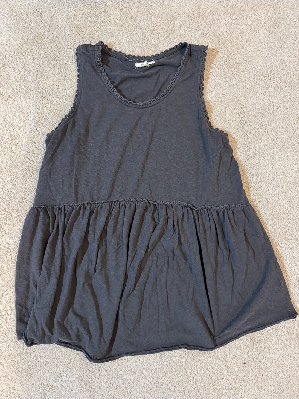 Maurices Dark Charcoal Sleeveless Peplum Tank